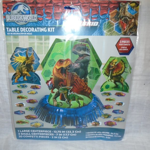 Jurassic World Scene Setters with props Table Decorating Kit 12 Latex Balloons - Picture 3 of 5